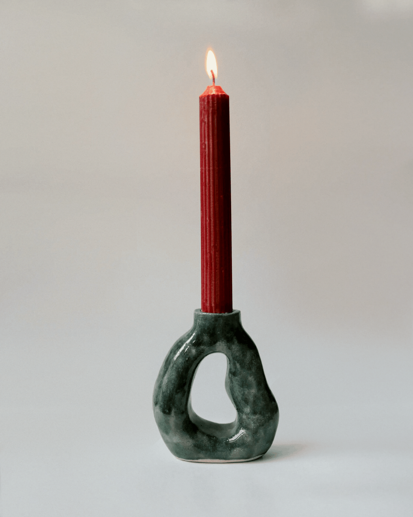 Blue-green candleholder