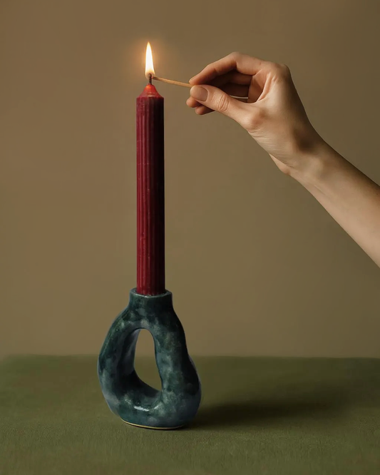 Blue-green candleholder